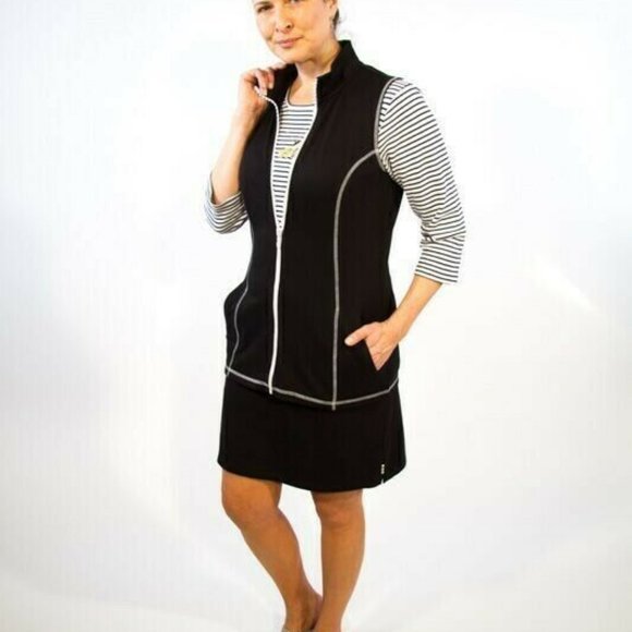 NWT QUACKER FACTORY TERRY ZIP VEST & SKORT SET XS - Picture 2 of 14